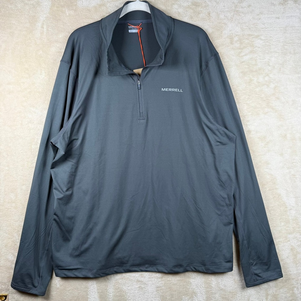 Merrell Betatherm Mens XL‎ 1/4 Zip Pullover Gray Asphalt NWT Gorpcore Athleisure